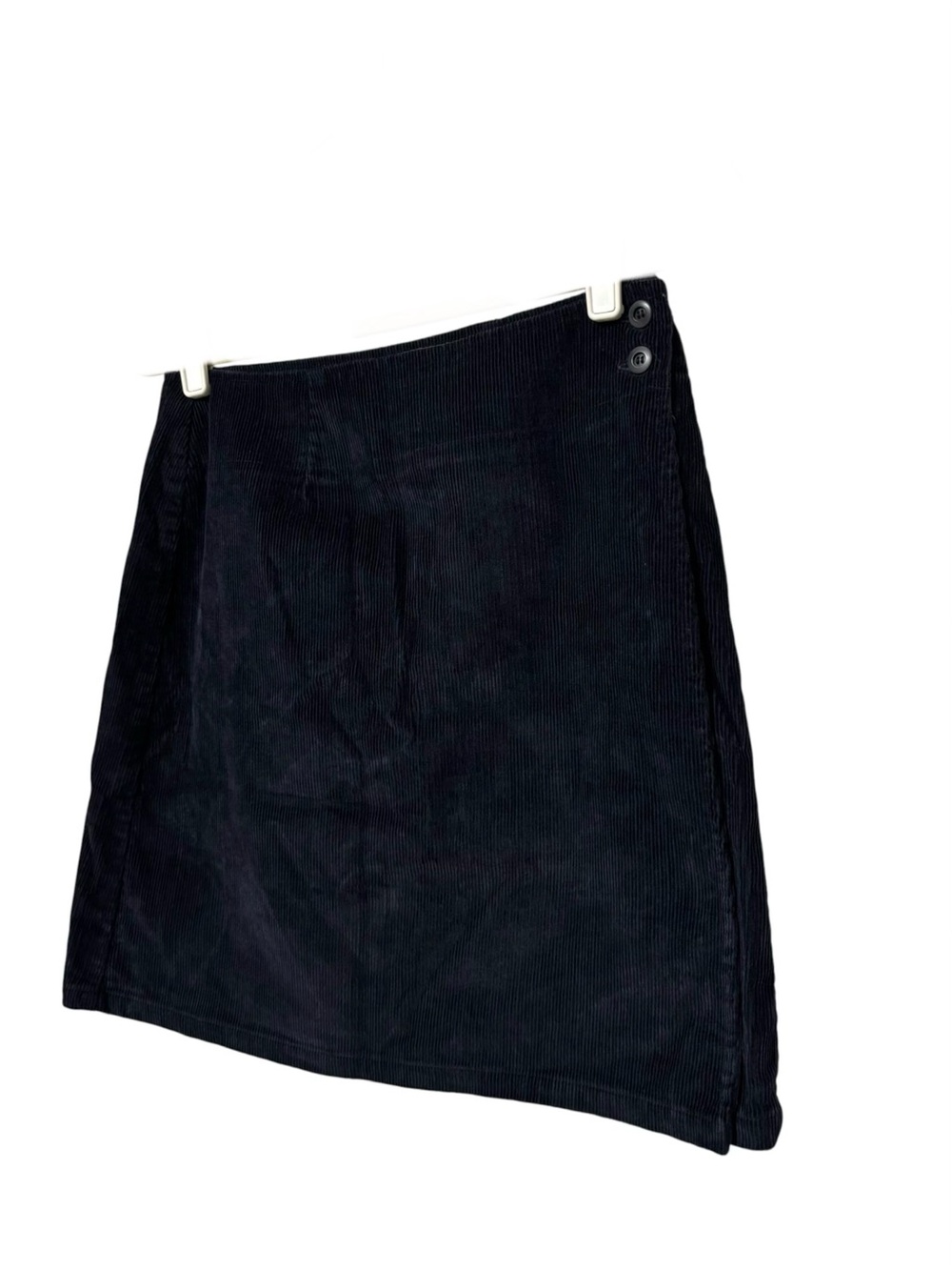 Vintage Talbots dark academia navy corduroy button wrap short skirt Fall size 14